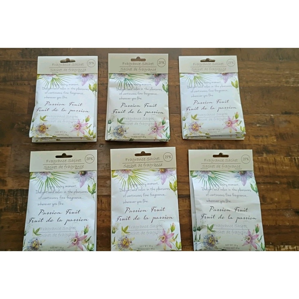 12 packs  Fragrance Sachets Passion Fruit (6- 2 packs) NEW LOT‎